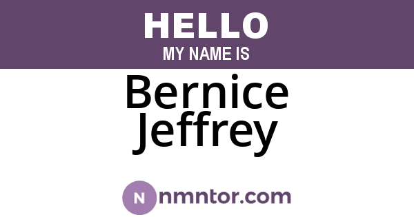 Bernice Jeffrey