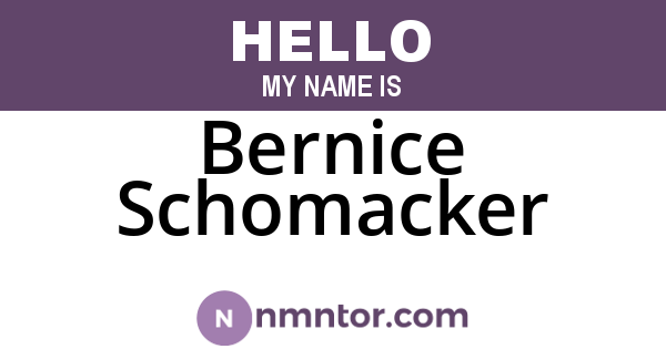 Bernice Schomacker