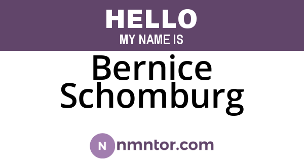 Bernice Schomburg