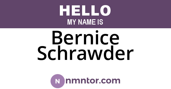 Bernice Schrawder