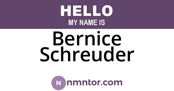 Bernice Schreuder