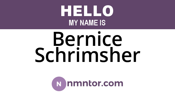 Bernice Schrimsher