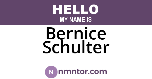 Bernice Schulter