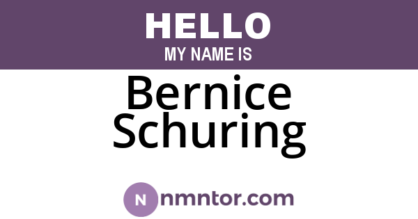 Bernice Schuring