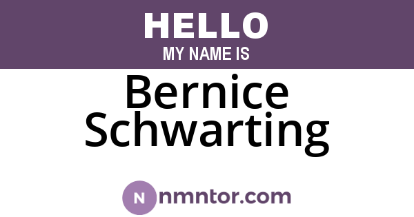 Bernice Schwarting