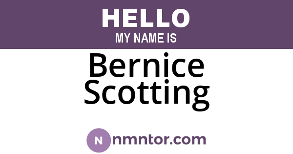 Bernice Scotting