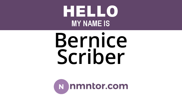 Bernice Scriber