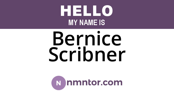 Bernice Scribner