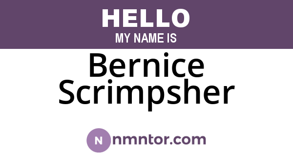 Bernice Scrimpsher