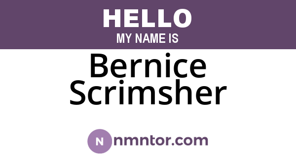 Bernice Scrimsher