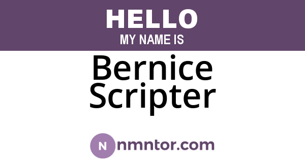 Bernice Scripter