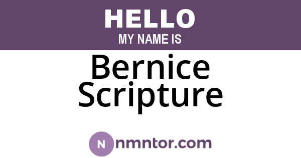 Bernice Scripture