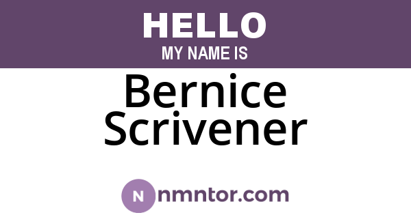 Bernice Scrivener