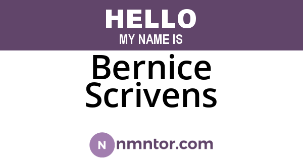 Bernice Scrivens