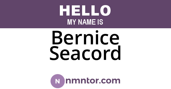 Bernice Seacord