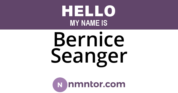 Bernice Seanger