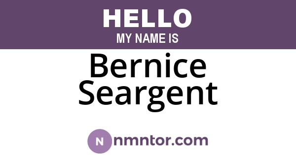 Bernice Seargent