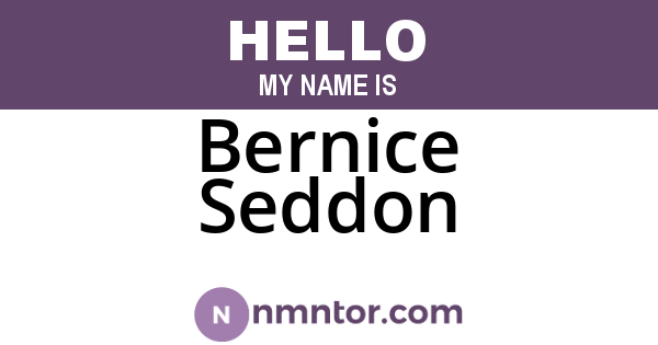 Bernice Seddon