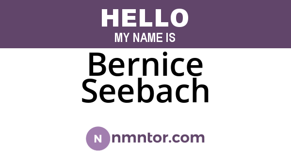 Bernice Seebach