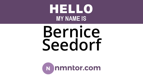 Bernice Seedorf