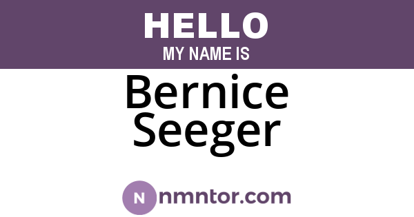 Bernice Seeger