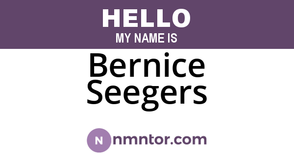 Bernice Seegers