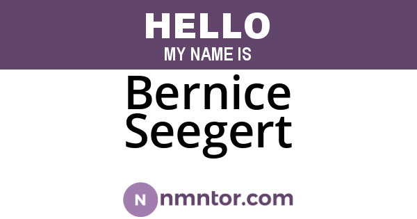 Bernice Seegert