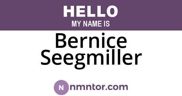 Bernice Seegmiller