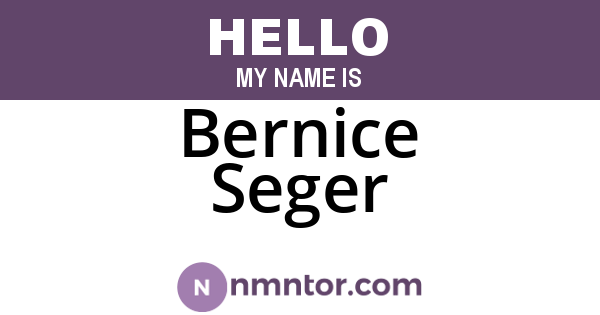 Bernice Seger