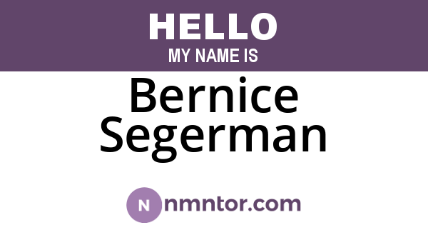 Bernice Segerman