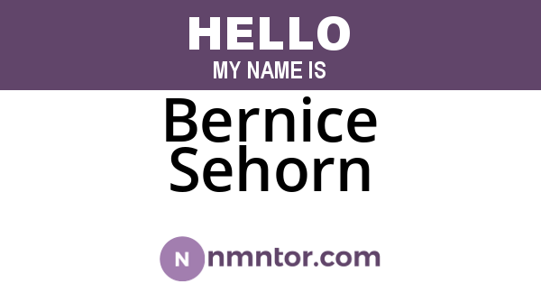 Bernice Sehorn