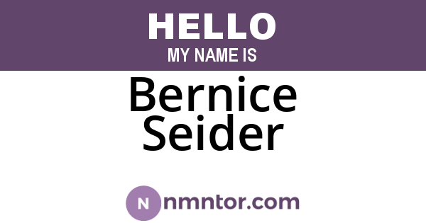 Bernice Seider