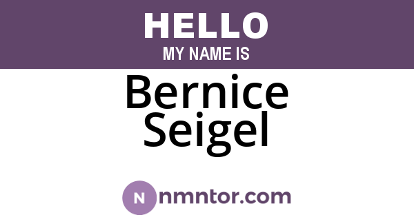 Bernice Seigel