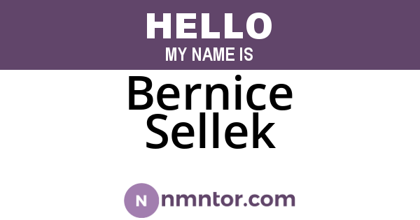 Bernice Sellek