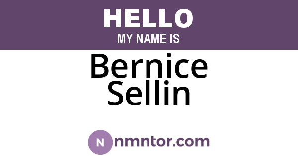 Bernice Sellin