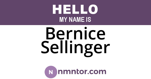 Bernice Sellinger