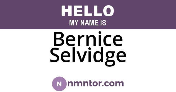 Bernice Selvidge
