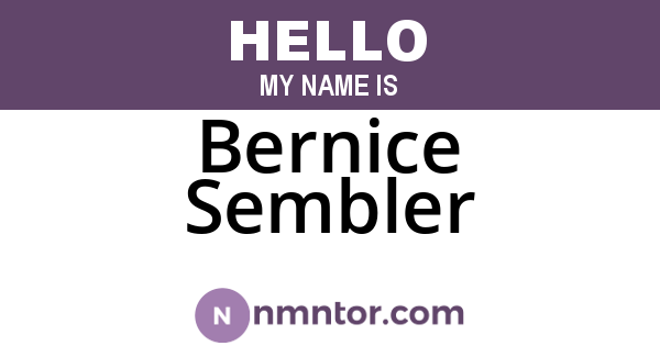 Bernice Sembler