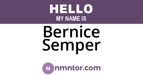 Bernice Semper