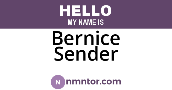 Bernice Sender