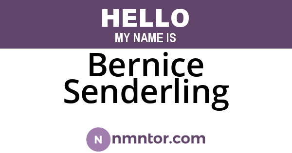 Bernice Senderling