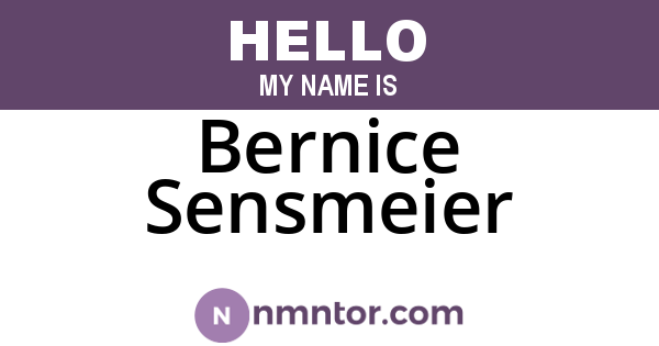 Bernice Sensmeier