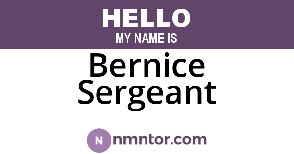 Bernice Sergeant
