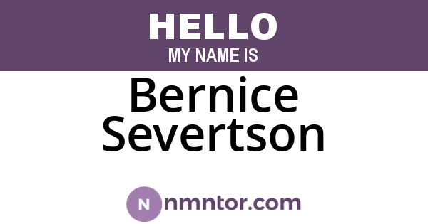 Bernice Severtson