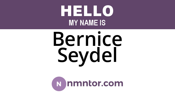 Bernice Seydel