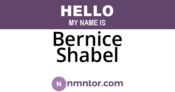 Bernice Shabel