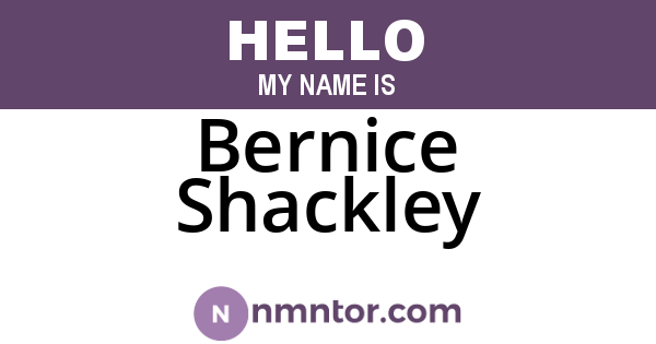 Bernice Shackley