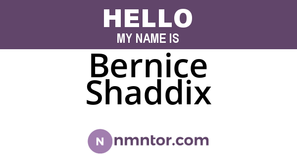 Bernice Shaddix