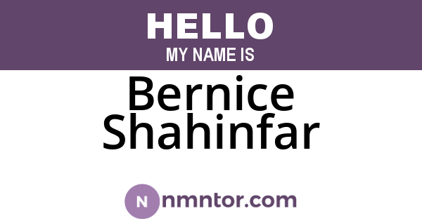 Bernice Shahinfar