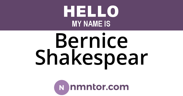 Bernice Shakespear